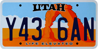 UT license plate Y436AN