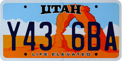 UT license plate Y436BA