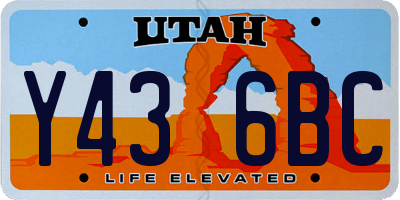 UT license plate Y436BC