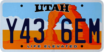 UT license plate Y436EM