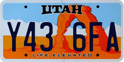 UT license plate Y436FA