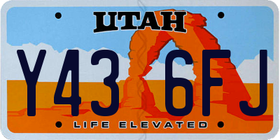 UT license plate Y436FJ