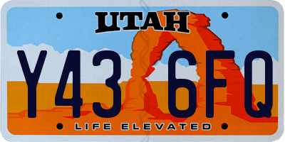 UT license plate Y436FQ