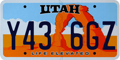 UT license plate Y436GZ