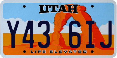 UT license plate Y436IJ