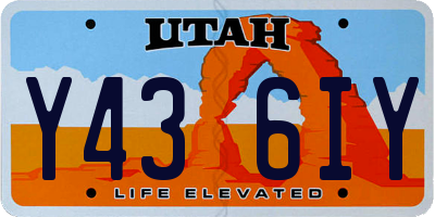 UT license plate Y436IY