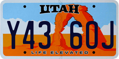 UT license plate Y436OJ