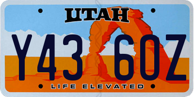 UT license plate Y436OZ