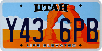 UT license plate Y436PB