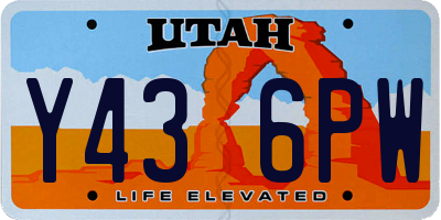 UT license plate Y436PW