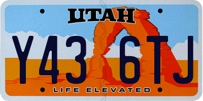 UT license plate Y436TJ