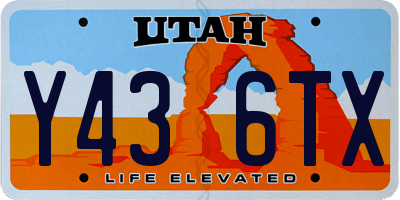 UT license plate Y436TX