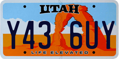 UT license plate Y436UY
