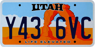 UT license plate Y436VC