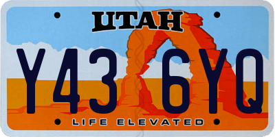UT license plate Y436YQ