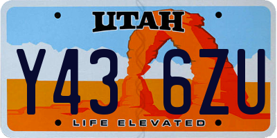 UT license plate Y436ZU