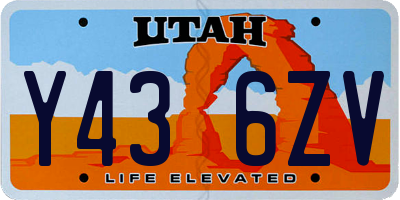 UT license plate Y436ZV