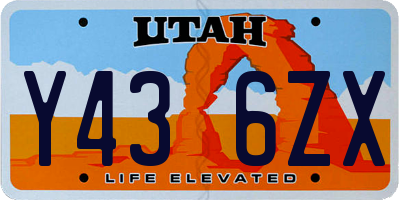 UT license plate Y436ZX