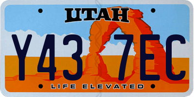 UT license plate Y437EC