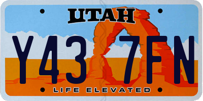 UT license plate Y437FN