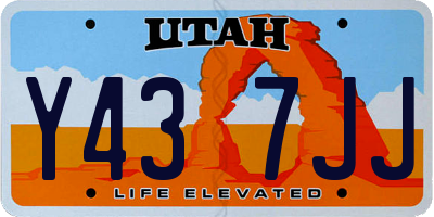 UT license plate Y437JJ