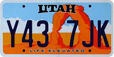 UT license plate Y437JK