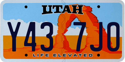 UT license plate Y437JO