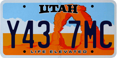 UT license plate Y437MC
