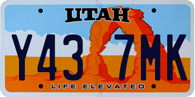 UT license plate Y437MK