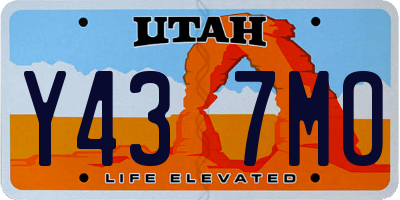 UT license plate Y437MO