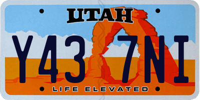 UT license plate Y437NI