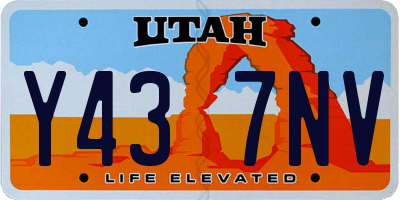 UT license plate Y437NV