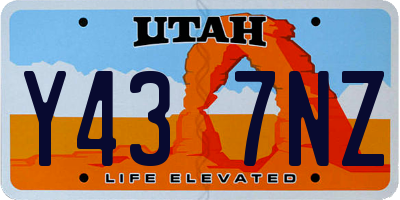 UT license plate Y437NZ