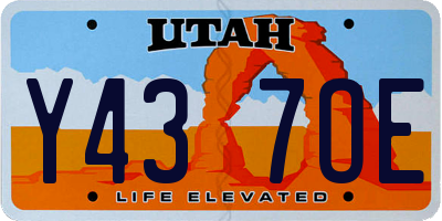 UT license plate Y437OE