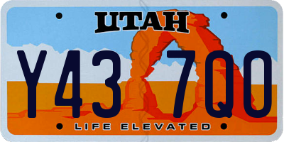 UT license plate Y437QO