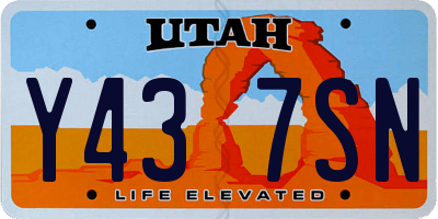 UT license plate Y437SN