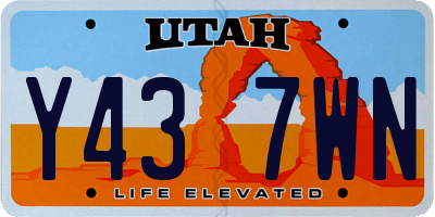 UT license plate Y437WN