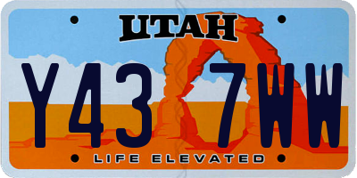 UT license plate Y437WW