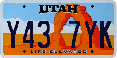 UT license plate Y437YK