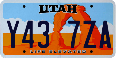 UT license plate Y437ZA