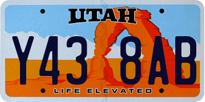 UT license plate Y438AB
