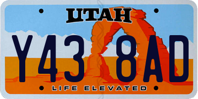 UT license plate Y438AD
