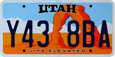 UT license plate Y438BA