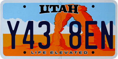 UT license plate Y438EN