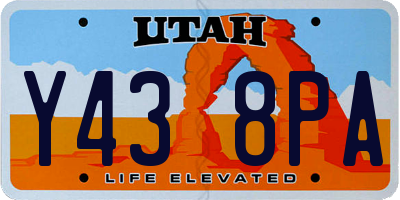 UT license plate Y438PA