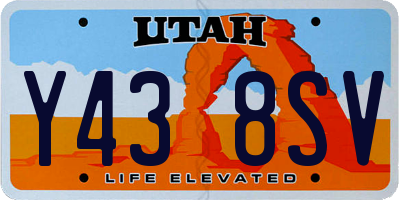 UT license plate Y438SV