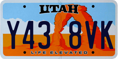 UT license plate Y438VK