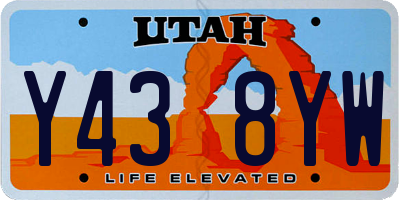 UT license plate Y438YW