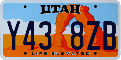 UT license plate Y438ZB