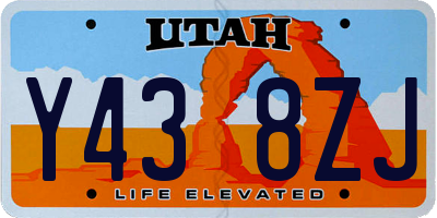 UT license plate Y438ZJ